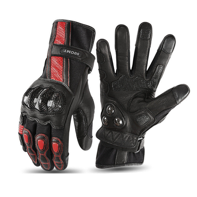 Motorcycle Riding Gloves Men And Women Four Seasons Motorcycle Racing Leather Breathable Wear-resistant Retro Knight Anti-fall Equipment