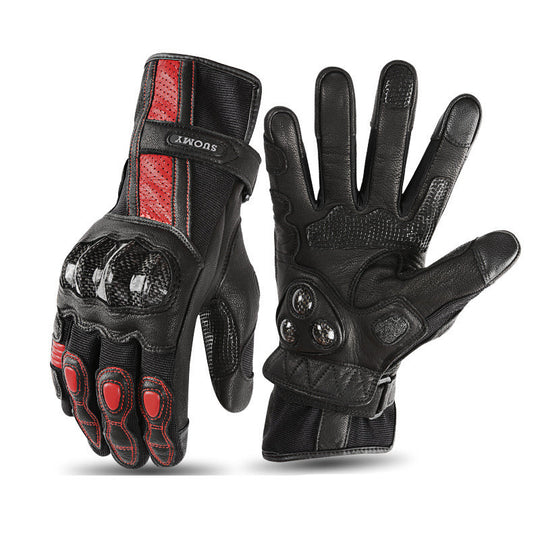 Motorcycle Riding Gloves Men And Women Four Seasons Motorcycle Racing Leather Breathable Wear-resistant Retro Knight Anti-fall Equipment