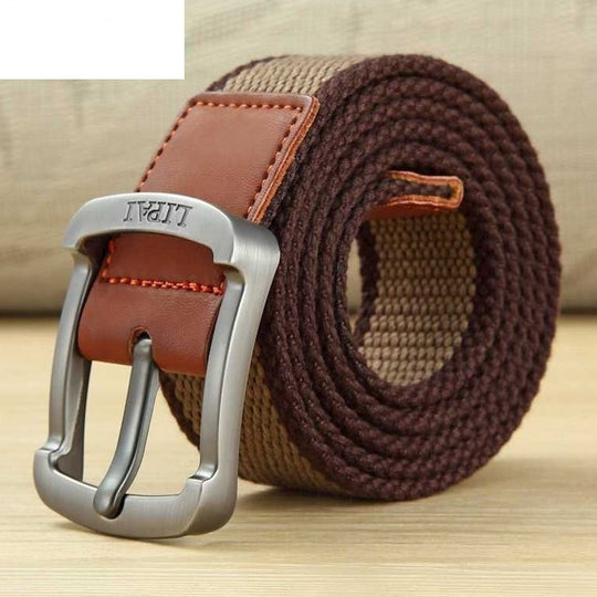 Men's Canvas Work Belt Labor Insurance Pin Buckle Belt