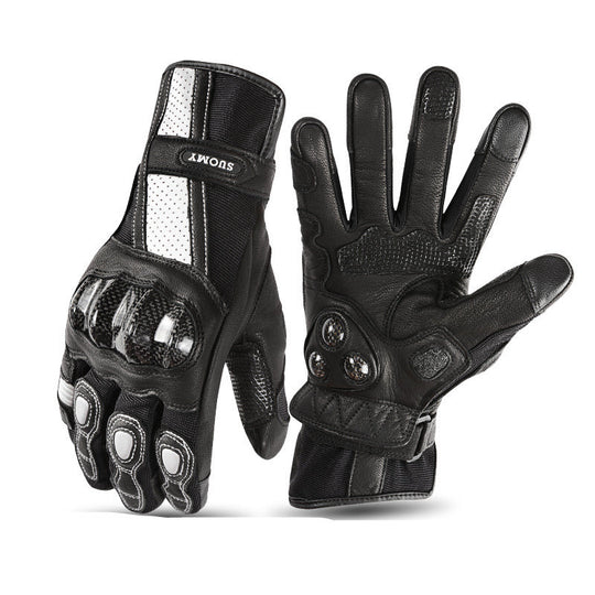 Motorcycle Riding Gloves Men And Women Four Seasons Motorcycle Racing Leather Breathable Wear-resistant Retro Knight Anti-fall Equipment