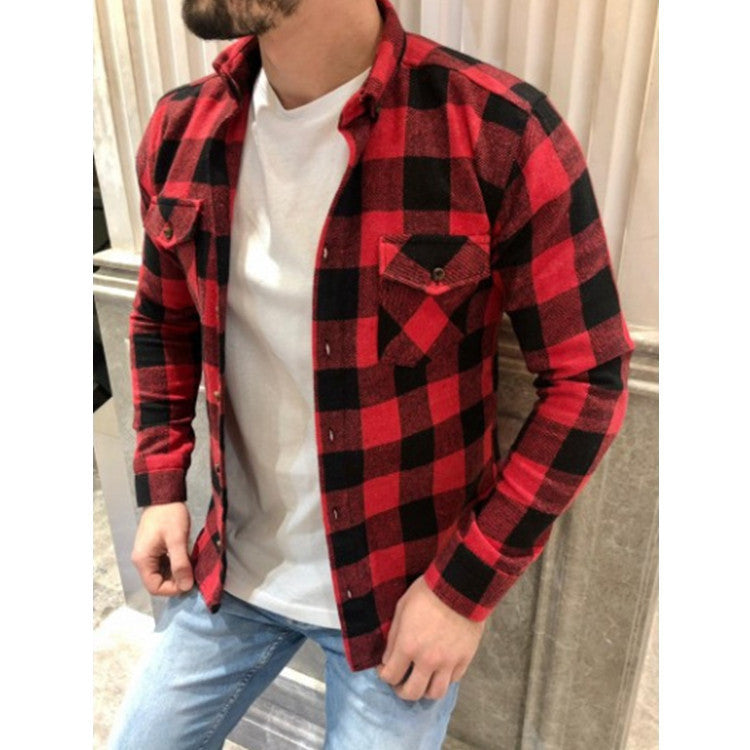 Hot Sale Cotton Brushed Plaid Shirt For Men