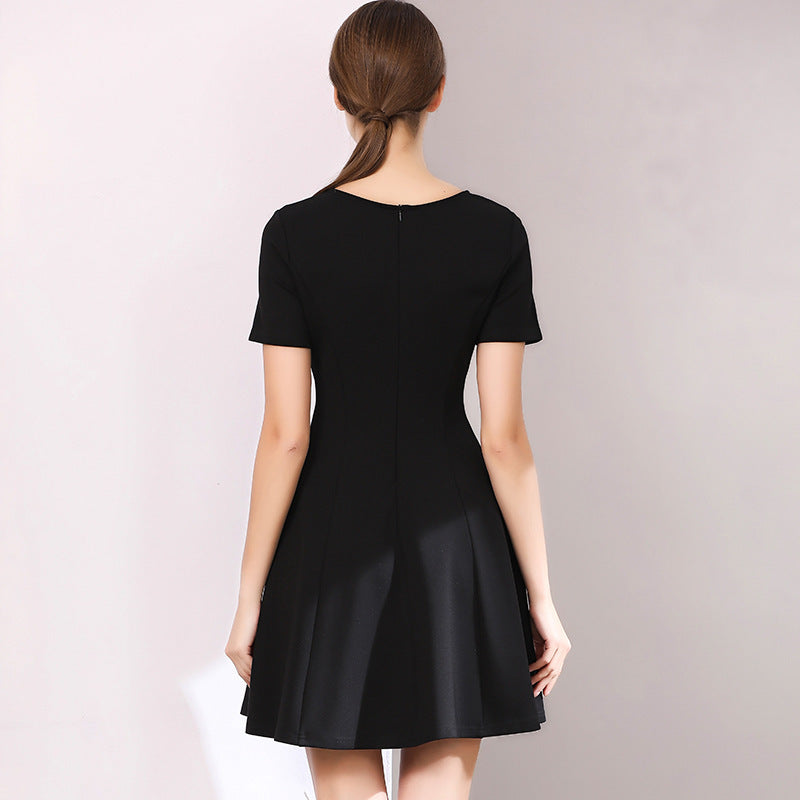 Women Basic Summer Suit A-line Black Dress